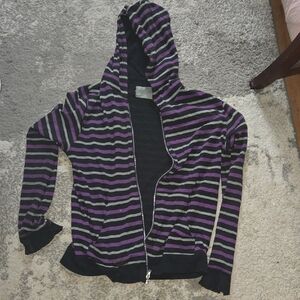 Striped Purple and Black Hoodie